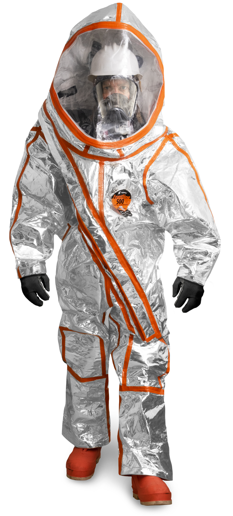 Frontline 500 vapor total encapsulating suit with expanded view antifog visor system