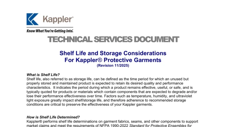 Kappler Garment Shelf Life Guidelines