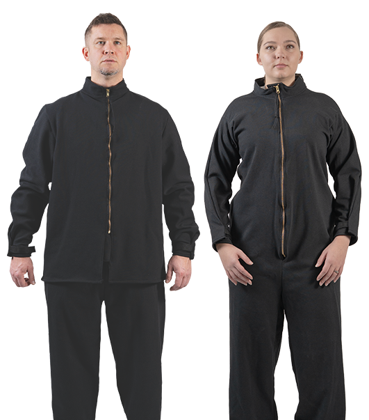 Man and woman wearing full Kappler Thermal Liner jacket and trouser sets