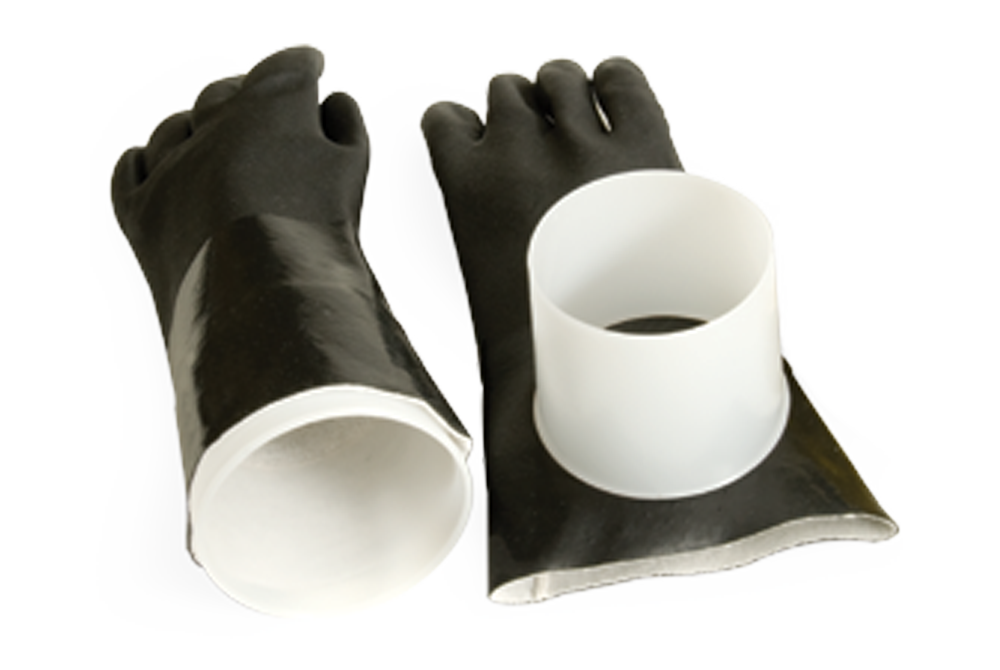 Kappler Male Glove Insert Cones for Use with Chemical Splash Coveralls with Elastic Wrists. Used to Interface Glove to Suit and Provide Smooth Taping Surface.