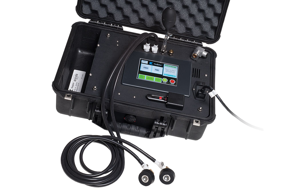 Kappler’s automated Digital Pressure Test Kit improves the efficiency and accuracy of gas-tight garment tests for both ASTM and CE methods. Our unique design features a digital readout for more accurate testing, while a large LCD touchscreen allows easy test criteria selection and data input.